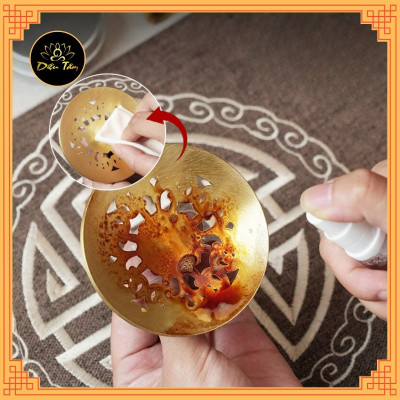 Dung dịch tẩy rửa khói nhang trầm hương, nước vệ sinh lư xông trầm đỉnh đồng thác khói đồ thờ cúng ban thờ, ban thần tài