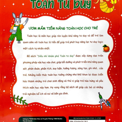 Siêu Nhí Khám Phá - Toán Tư Duy - Phát Triển Toàn Diện IQ Toán Học Dành Cho Bé Từ 5-6 Tuổi