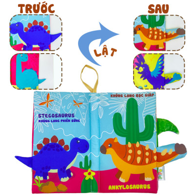 Sách Vải Tương Tác Cho Bé Đoán Đuôi Con Vật - Thế Giới Khủng Long