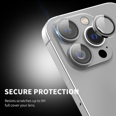 Bộ Dán Kính Cường Lực + Viền Nhôm Bảo Vệ Camera Sau Cho iPhone 16 Pro Max / 16 Pro / 16 Plus / 16 - Gucase Kuzoom Lens mang lại khả năng chụp hình sắc nét full HD (độ cứng 9H, tặng kèm khung tự dán) - Hàng nhập khẩu