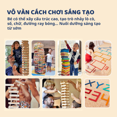 Thanh gỗ Domino xếp hình sáng tạo Mideer Archimedes City Blocks cho bé 4 5 6 7 8  tuổi