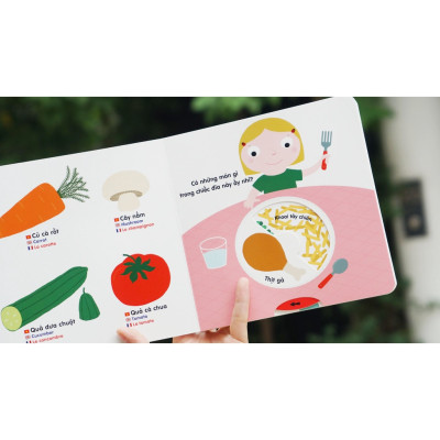 Sách Chuyển Động Thông Minh Đa Ngữ Việt - Anh - Pháp Các Loại Hoa Quả