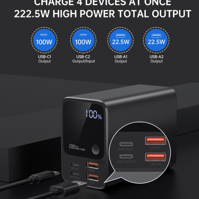 Pin dự phòng Choetech B635 sạc nhanh công suất cao 222.5W  dung lượng 27000mAh (Hàng chính hãng)