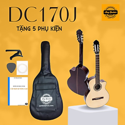 Đàn guitar classic DC170J có khuyết dòng ghitar trung kỹ full size gỗ hồng đào solid cho âm thanh cổ điển ấm áp Duy Guitar