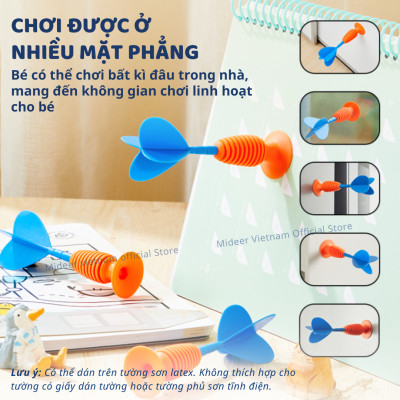 Bộ ném tiêu cao su kèm sticker hồng tâm Mideer Suction Dart