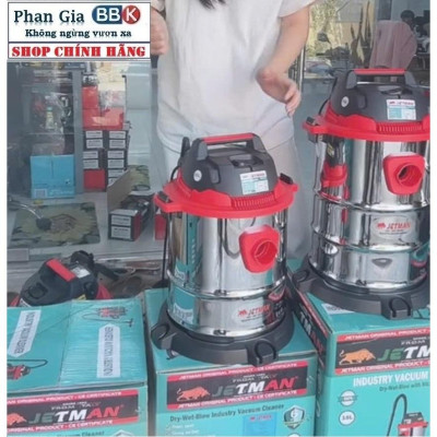 Máy Hút Bụi Công Nghiệp JETMAN 20L, Công Suất 1600W, Mô Tơ 100% Dây đồng, Bảo Hành 1 Năm