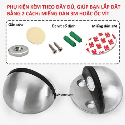 Chặn Cửa Bán Nguyệt, Chặn Cửa Nam Châm Gắn Sàn Giúp Hạn Chế Va Đập Cho Cánh Cửa, An Toàn Cho Trẻ Nhỏ, TakyHome 1200