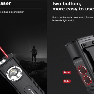 Đèn pin cẩm tay đa năng Superfire G20 - Thiết kế sáng tạo có thể  dùng cho Sửa xe, Kiểm tra máy móc, Cắm trại, Chiếu sáng gia đình, học tập