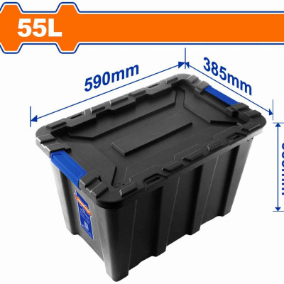 HỘP NHỰA TRỮ KHO ĐEN 55L WTB3355 WADFOW - HÀNG CHÍNH HÃNG