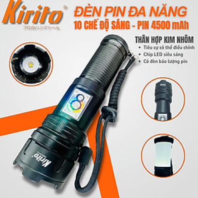 Đèn Pin Đa Năng KIRITO Z10 – Có Củ Sạc  Nhanh – 4500mAh – Siêu Sáng, Kéo Dài, Đèn Trại LED