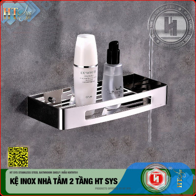 Kệ nhà tắm inox 304 HT SYS - Kệ để đồ phòng tắm 2 tầng đa năng - Chất liệu inox 304 cao cấp - Tích hợp móc treo đồ - LOẠI DÀY - Hàng Chính Hãng