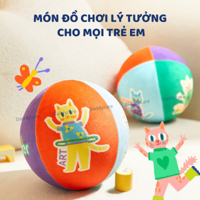 Bóng vải đồ chơi cho bé sơ sinh, bóng nảy đàn hồi Mideer Silent Bouncy Ball