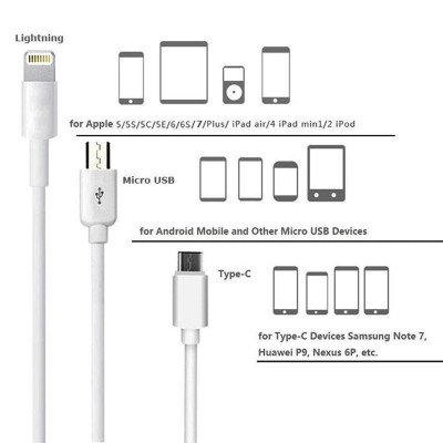 Cáp Sạc Mr White 3-In-1 - Lightning/USB-C/Micro - Global - Pisen AP07-1200