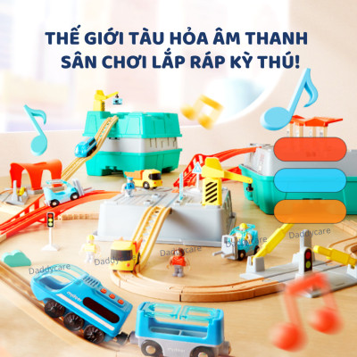 Bộ lắp ráp mô hình, khối xây dựng đường tàu hỏa Mideer Train Track Building Blocks - Urban Adventure