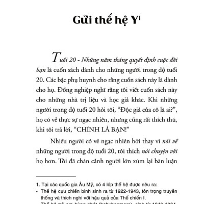Tuổi 20 - Những Năm Tháng Quyết Định Cuộc Đời Bạn (Tái Bản 2018)