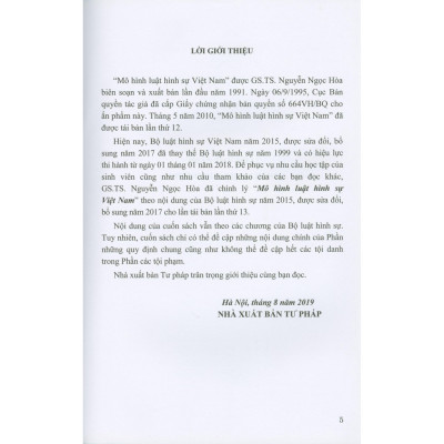 Sách - Mô hình Luật hình sự Việt Nam