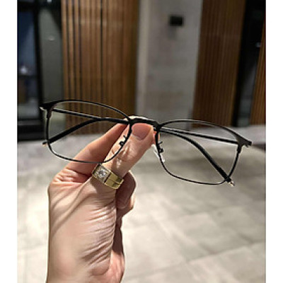 Kính mắt unisex dáng chữ nhật kim loại mảnh nhẹ cao cấp