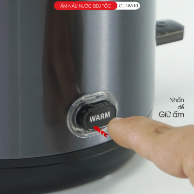 Ấm siêu tốc Gali GL-18A10 dung tích 2.2 Lít. Thiết kế 2 lớp chống nóng, giữ ấm . Hàng chính hãng, bảo hành 24 tháng