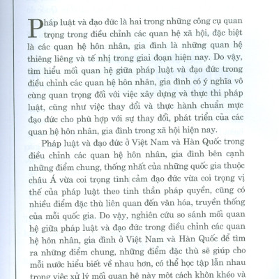 Mối Quan Hệ Giữa Pháp Luật Và Đạo Đức Trong Lĩnh Vực Hôn Nhân, Gia Đình - Nghiên Cứu So Sánh Việt Nam Và Hàn Quốc