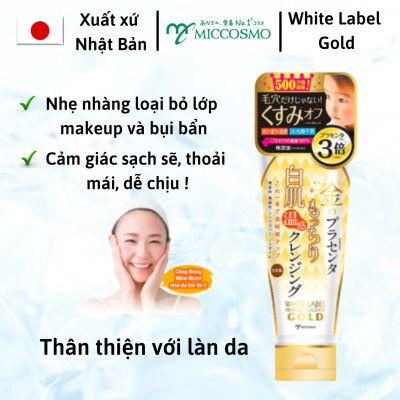 [DƯỠNG TRẮNG TOÀN DIỆN] Combo Bộ Sản Phẩm Dưỡng Da Cao Cấp Nhau Thai Nhật Bản MICCOSMO White Label Gold (Nước Hoa Hồng 180ml + Gel Tẩy Trang 150ml - CB06)