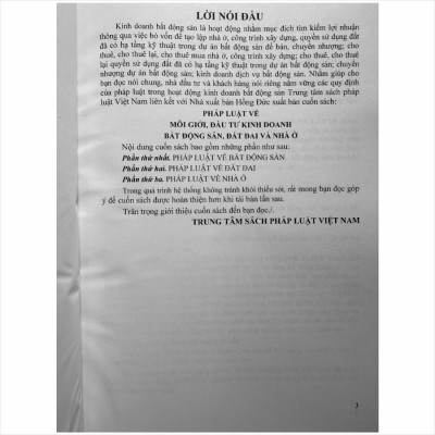 Sách Pháp Luật về Môi Giới, Đầu Tư Kinh Doanh Bất Động Sản, Đất Đai và Nhà Ở - V2461T
