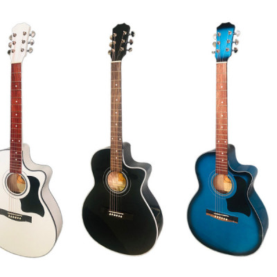 Đàn guitar acoustic DGKRO-012 dáng A khuyết màu đẹp âm thanh tốt có ty chống cong cần dành cho bạn mới tập