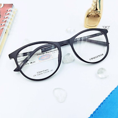 GỌNG KÍNH NHỰA NHÁM. TRÒN, NAM NỮ, MÀU ĐEN, HÀNG CHÍNH HÃNG CHALLENGER CU22010-C1