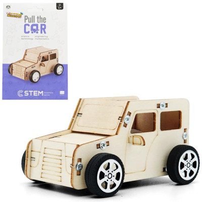 Đồ Chơi Lắp Ráp 3D STEM Bằng Gỗ - Pull The Car - Chuang Huang CH2038