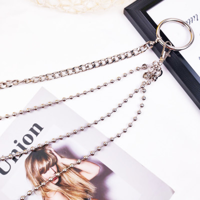 Thắt lưng titan thép 3 tầng hạt chain cá tính nam nữ