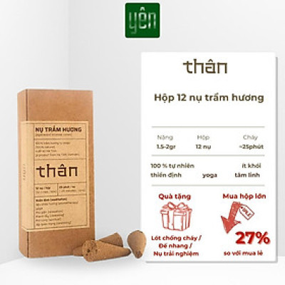 Nụ Trầm Hương Yên Loại Thân Sạch Tự Nhiên Ít Khói An Toàn Dùng Thiền Thờ Cúng Thư Giãn