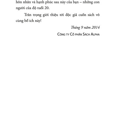 Tuổi 20 - Những Năm Tháng Quyết Định Cuộc Đời Bạn (Tái Bản 2018)