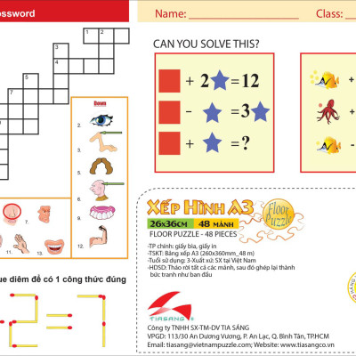 Tranh xếp hình Tia Sáng Nôbita - Thám hiểm mặt trăng (48 Mảnh Ghép) - Tặng kèm câu đố mặt sau cho bé