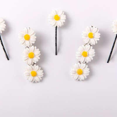 Set 5 dây buộc tóc và cặp tóc Hoa cúc