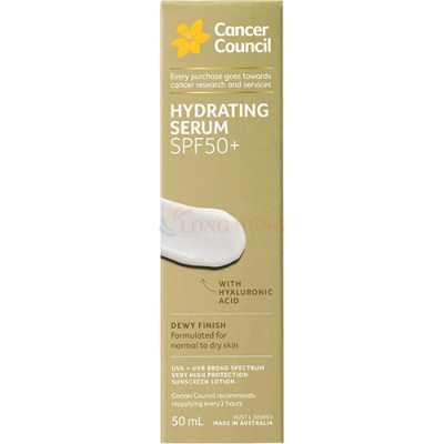 Tinh chất chống nắng cấp ẩm Cancer Council Hydrating Serum SPF50+ (50ml) - Hàng chính hãng