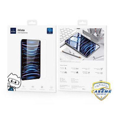 [iPad Air 6 M2] Kính cường lực cho iPad Air 6 M2 11 inch 2024, iPad Air 6 M2 13 inch 2024 hiệu WiWU ivista, vát viền 2.5D, bảo vệ Full màn,chống xước, chống vỡ, trong suốt - Hàng chính hãng 
