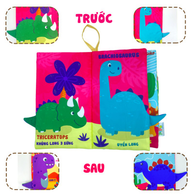 Sách Vải Tương Tác Cho Bé Đoán Đuôi Con Vật - Thế Giới Khủng Long