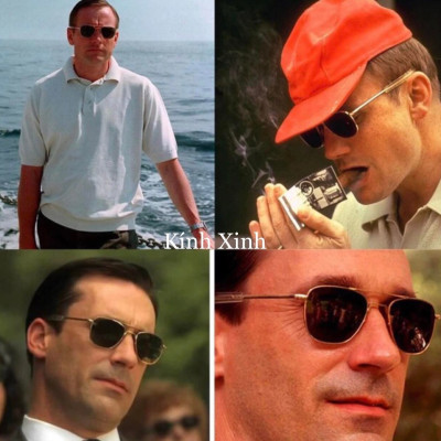 Kính râm Nam Cơn Lính Phi Công Tròng Thủy Tinh Chống Nắng UV Cao Cấp + Tặng Kèm Fullbox Phụ Kiện Cao Cấp