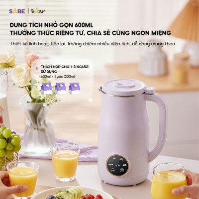 Máy làm sữa hạt Bear 0,6L SB-SH06D 0.6L 500W (Bản Quốc Tế) - Hàng chính hãng