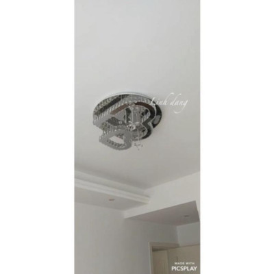 Pha lê chuẩn Đèn mâm Ca Sỹ Pha Lê ốp trần hình con tim KT 55x55cm, đèn ốp trần, đèn chùm phale, đèn thả trần M9207 DT