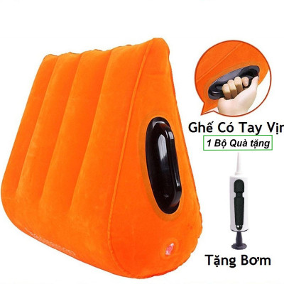 Ghế bơm hơi tình yêu Có Tay Vịn - Tặng Kèm Bơm Tay và quà tặng bơm tay đơn giản tháo ráp da bền đàn hồi không thủng