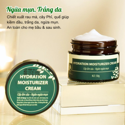 Hydration moisturizer cream, kem cấp ẩm kiềm dầu, chống mụn, dưỡng trắng da Wonmom 50g