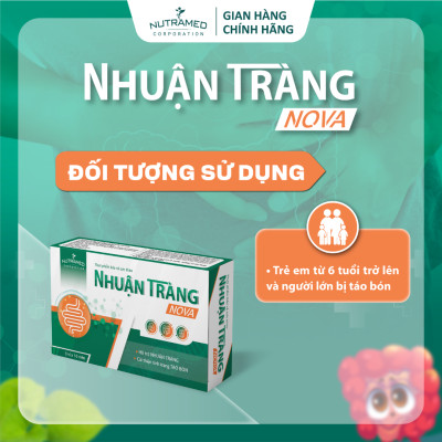 Viên uống Nhuận TràngNova hỗ trợ nhuận tràng, giảm táo bón, tăng cường sức khoẻ đường ruột (20 viên) - Nutramed