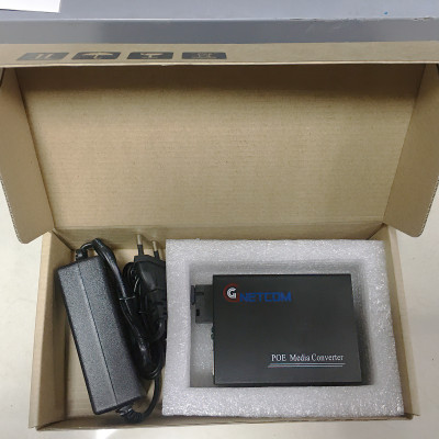 Bộ chuyển đổi quang điện  Gigabit 1 POE 10/100/1000 M kèm cổng  SC 1 sợi GNETCOM GNC-6101GE-20B - Hàng Chính Hãng