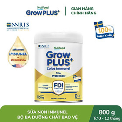 Sữa Bột Nutifood Sweden GrowPLUS+ Sữa Non Immunel từ 0 - 12 tháng lon 800g