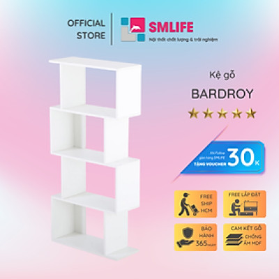 Giá sách gia đình đẹp phong cách hiện đại SMLIFE Bardroy
