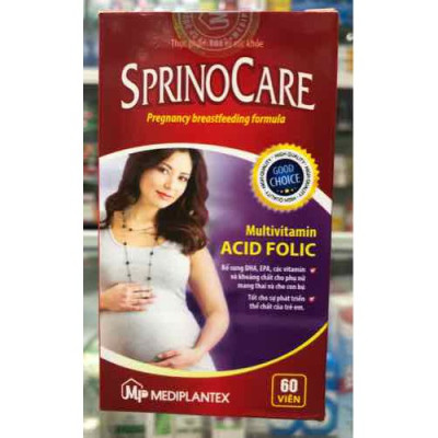 Viên Uống Cho Mẹ Mang Thai Và Cho Con Bú SprinoCare Medibro Chai 60 viên