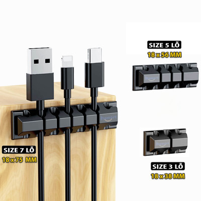 Kẹp Giữ Dây Sạc Silicone Cố Định Chống Rối Dây Điện Hamart Keo Acrylic Siêu Dính Tường Tiện lợi - Hàng Nhập Khẩu