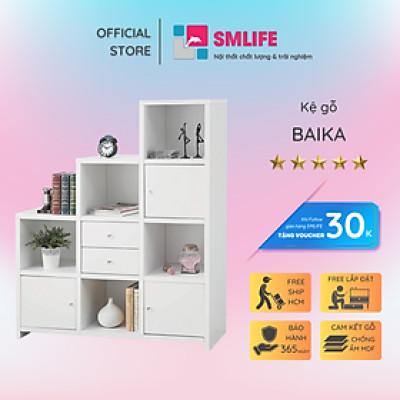 Giá sách đa năng thiết kế đẹp SMLIFE Baika