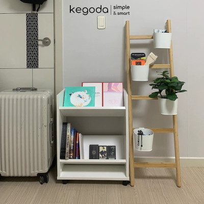 Giá Sách 2 Tầng Có Bánh Xe Di Chuyển (Có Thể Tháo Rời) Thương Hiệu KEGODA KGD09