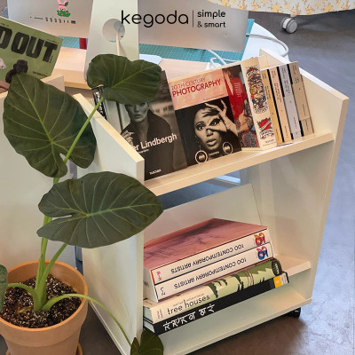 Giá Sách 2 Tầng Có Bánh Xe Di Chuyển (Có Thể Tháo Rời) Thương Hiệu KEGODA KGD09